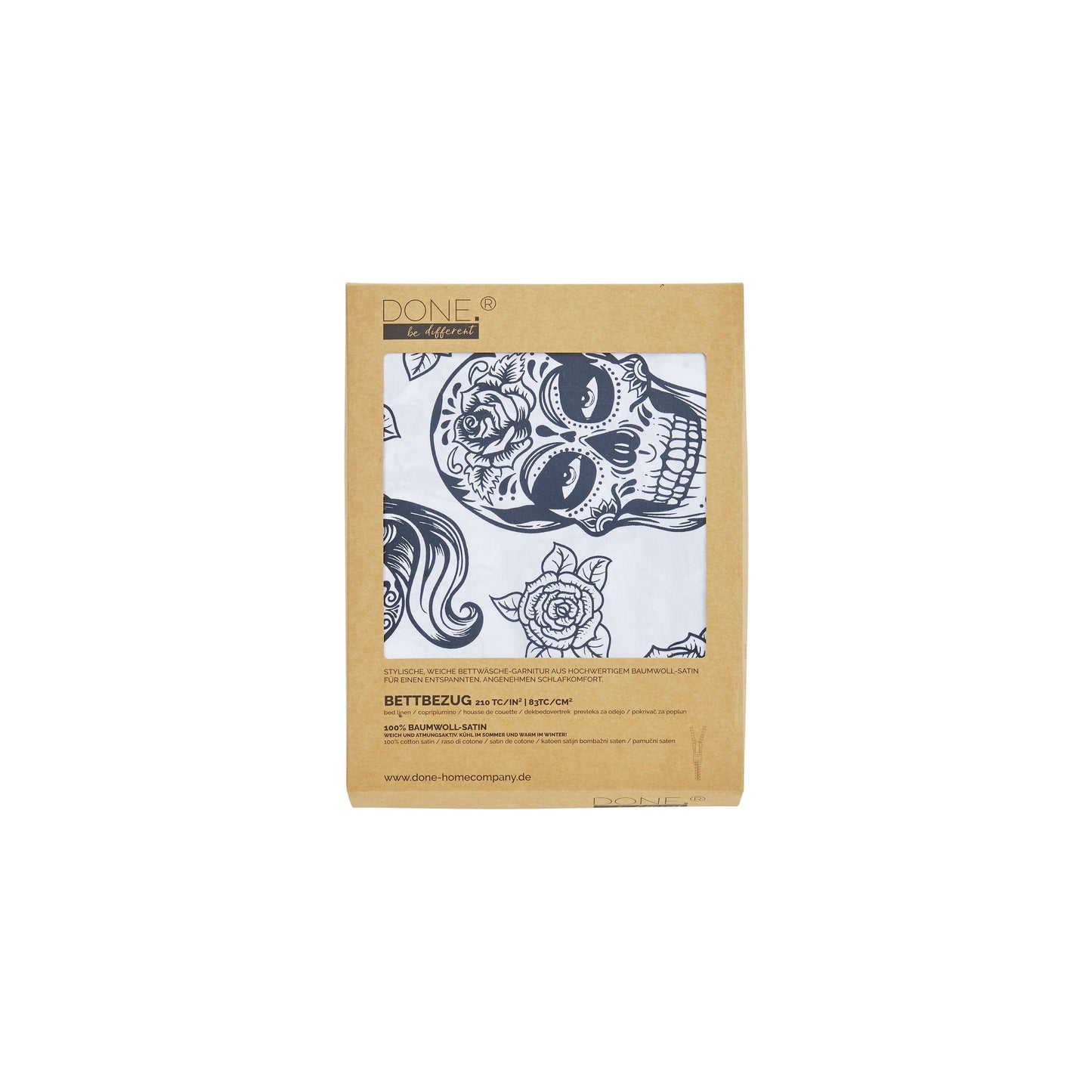SKULL Panama Print Bed Linen: 135 x 200cm