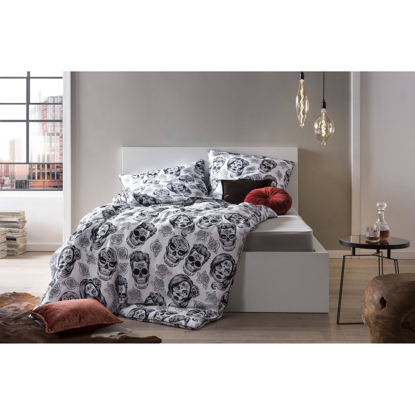 SKULL Panama Print Bed Linen: 135 x 200cm